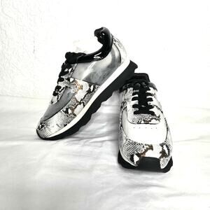 Jessica Rich Transparent Sneaker Size 9 (39) Gold Snake NIB